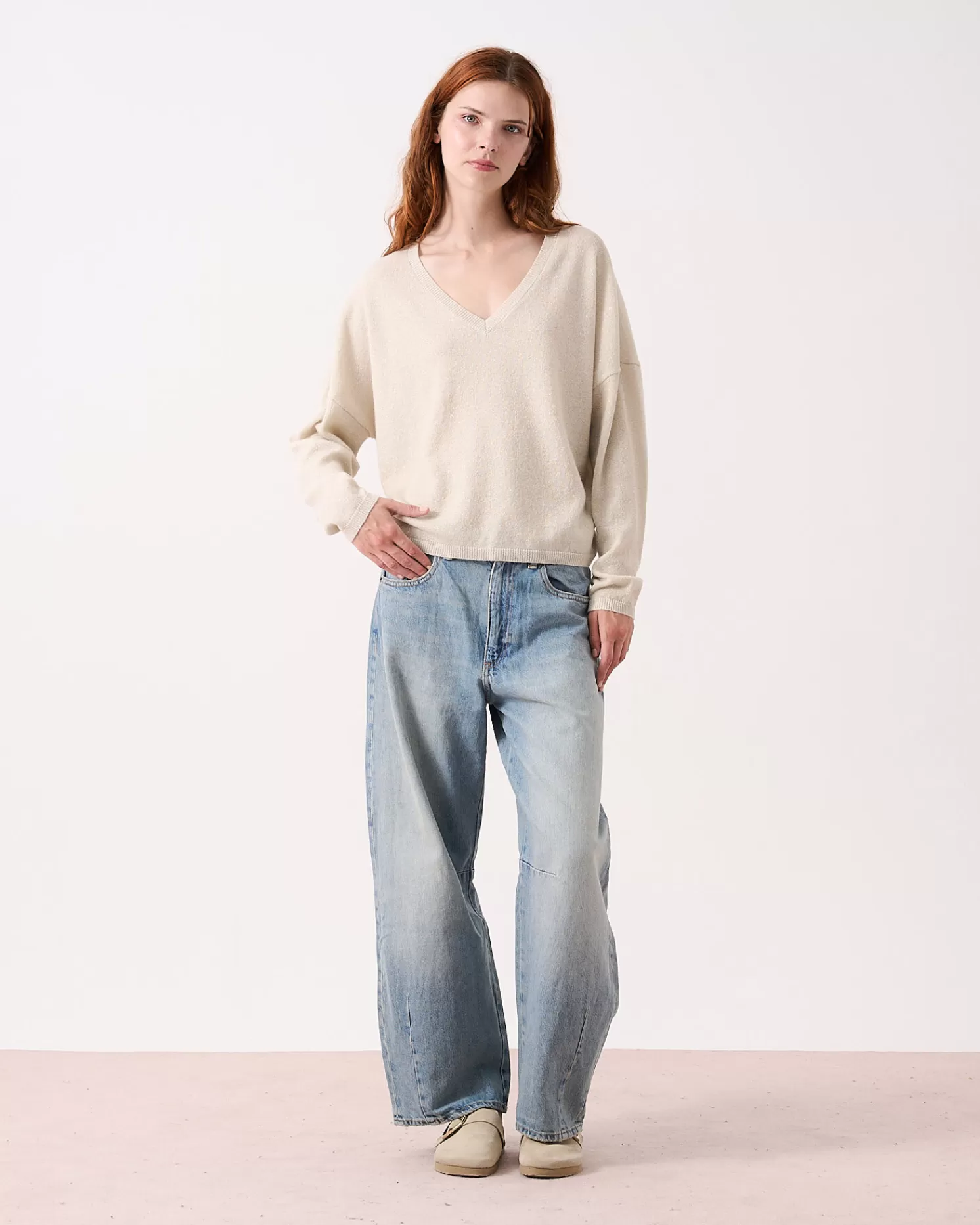 Absolut Cashmere Alicia Glitter<DAMES V-Hals