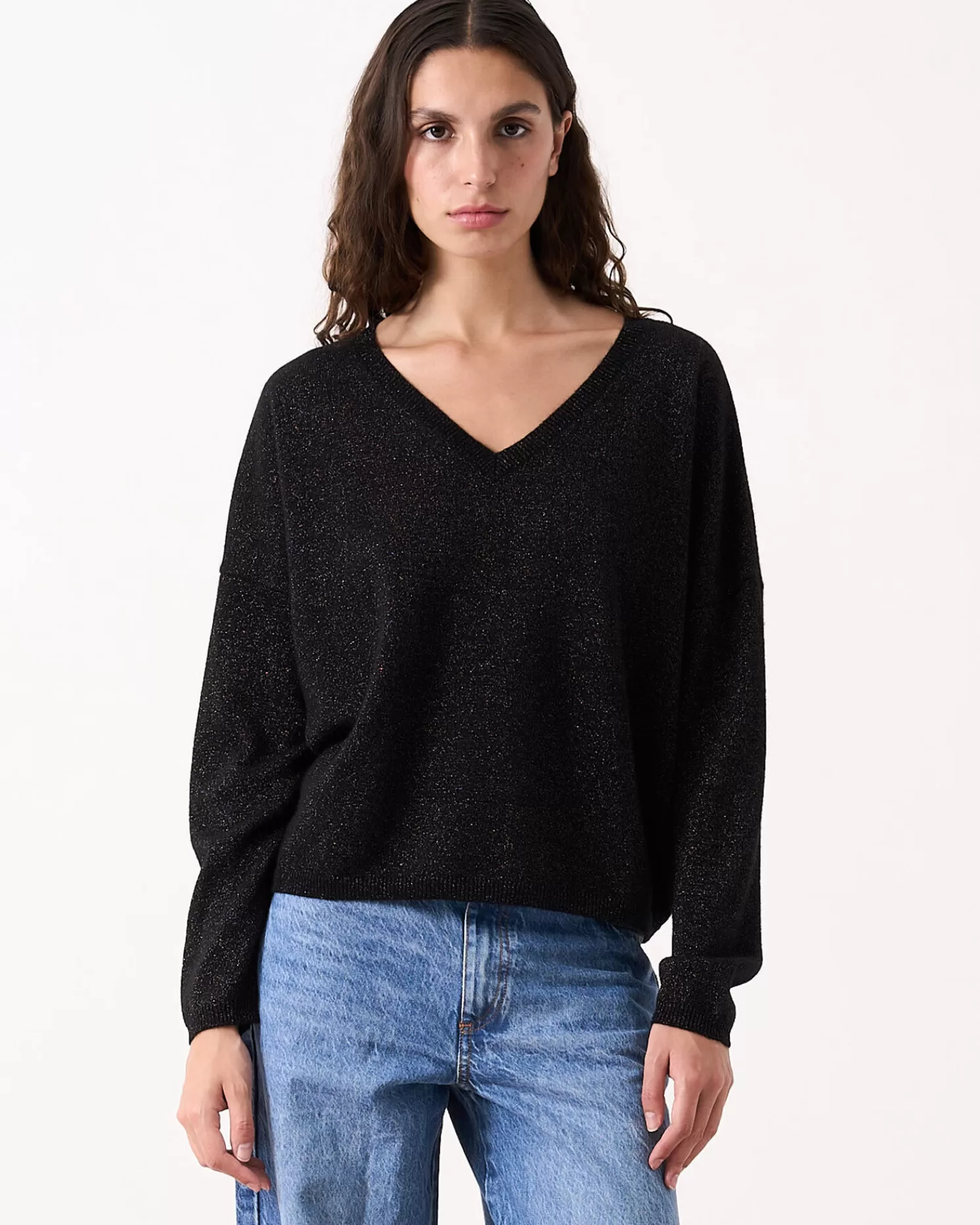 Absolut Cashmere Alicia Glitter<DAMES V-Hals