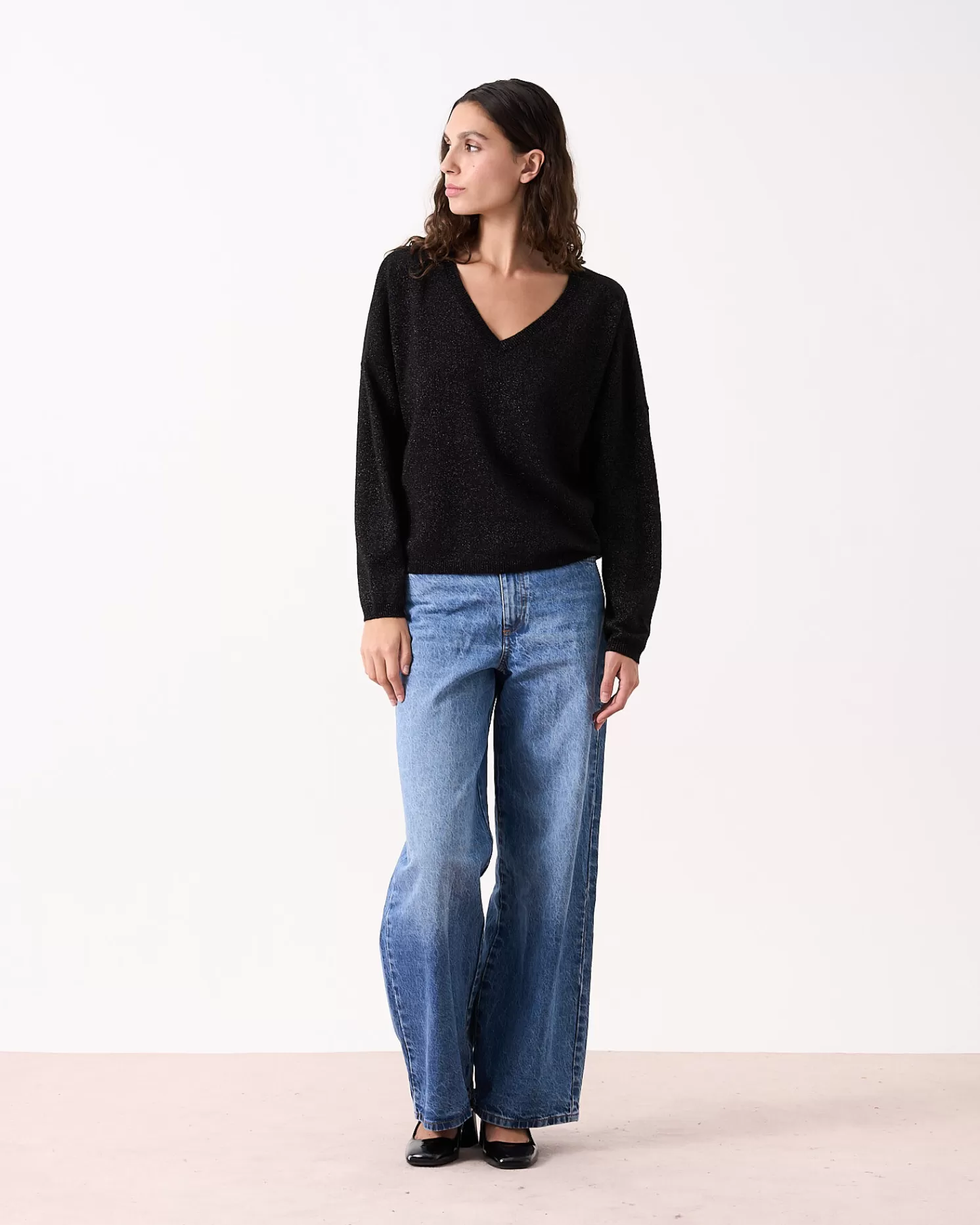 Absolut Cashmere Alicia Glitter<DAMES V-Hals