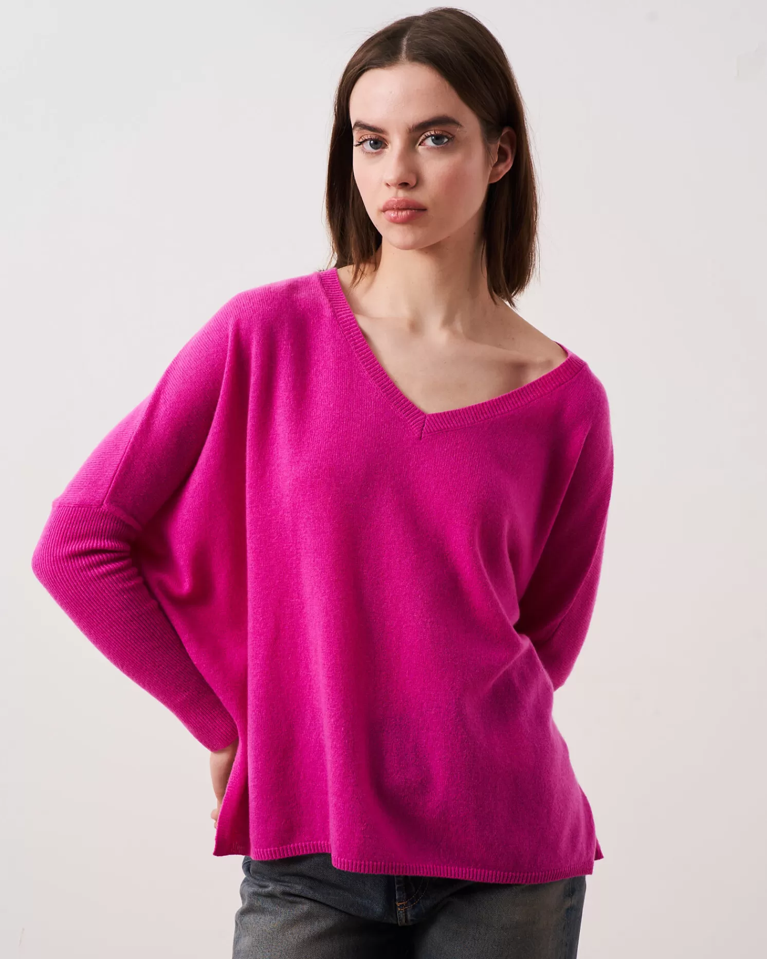 Absolut Cashmere Camille<DAMES V-Hals | Poncho'S