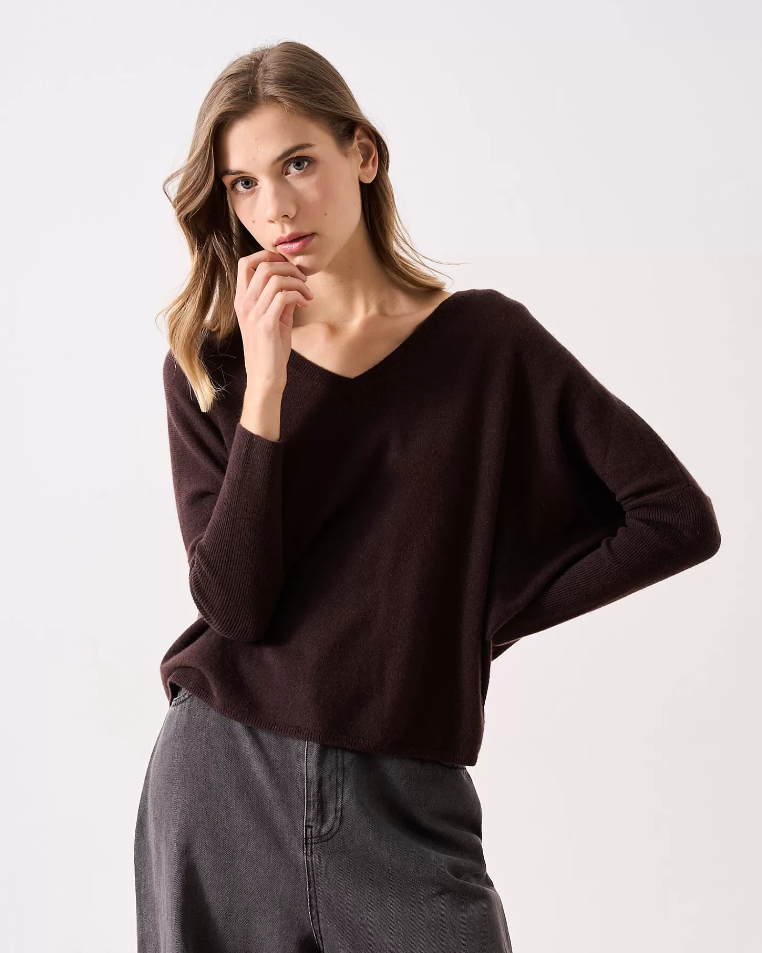 Absolut Cashmere Camille<DAMES V-Hals | Poncho'S