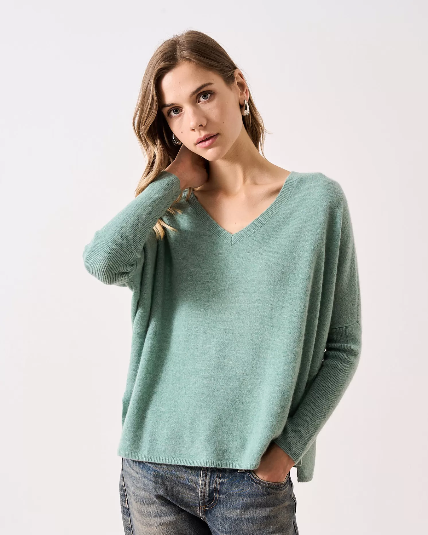Absolut Cashmere Camille<DAMES V-Hals | Poncho'S