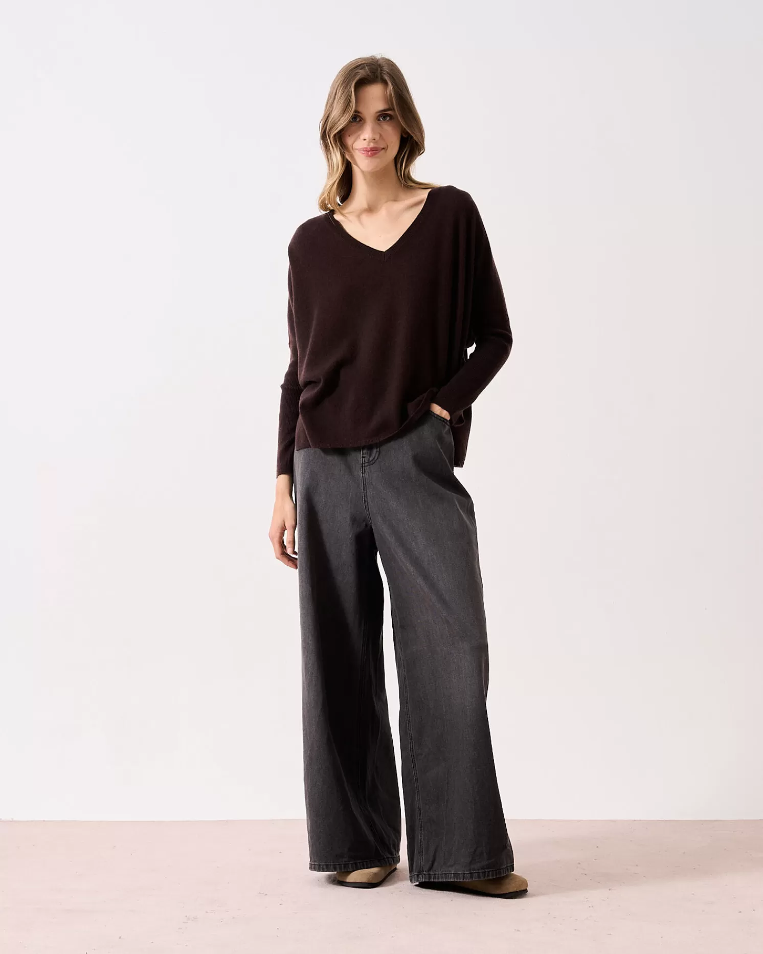 Absolut Cashmere Camille<DAMES V-Hals | Poncho'S