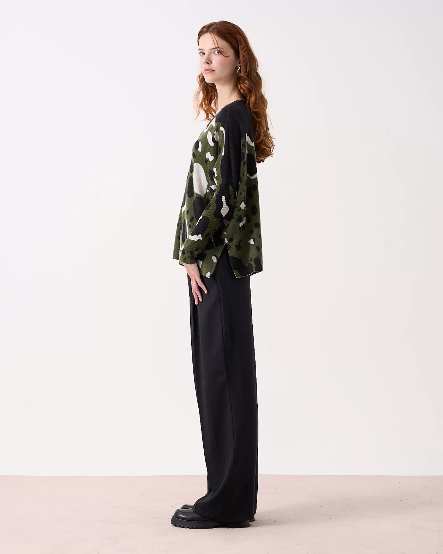 Absolut Cashmere Camille Print<DAMES V-Hals | 100% Kasjmier