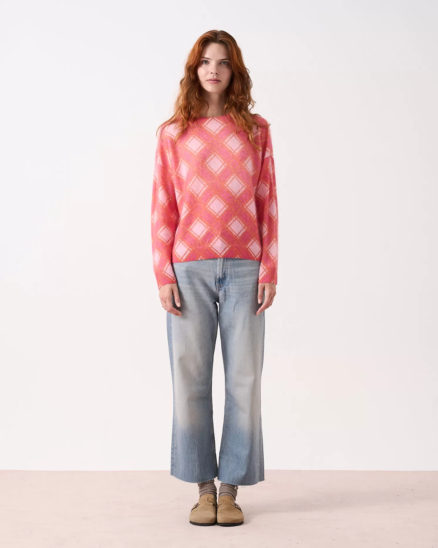 Absolut Cashmere Clarke<DAMES Ronde Hals | Geborsteld Kasjmier