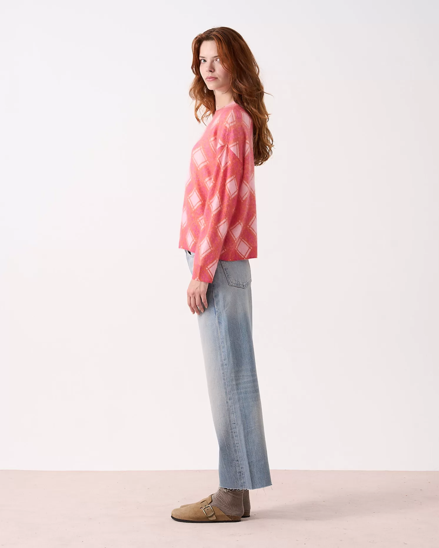 Absolut Cashmere Clarke<DAMES Ronde Hals | Geborsteld Kasjmier