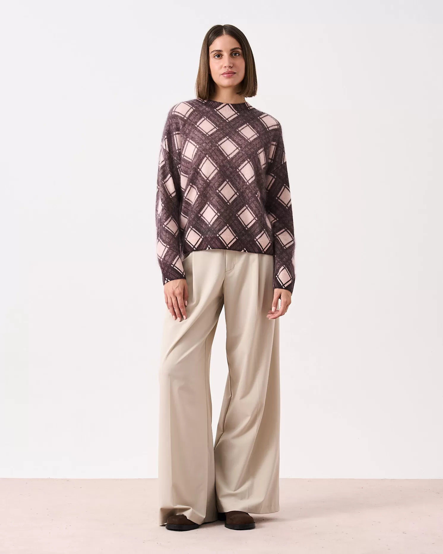 Absolut Cashmere Clarke<DAMES Ronde Hals | Geborsteld Kasjmier