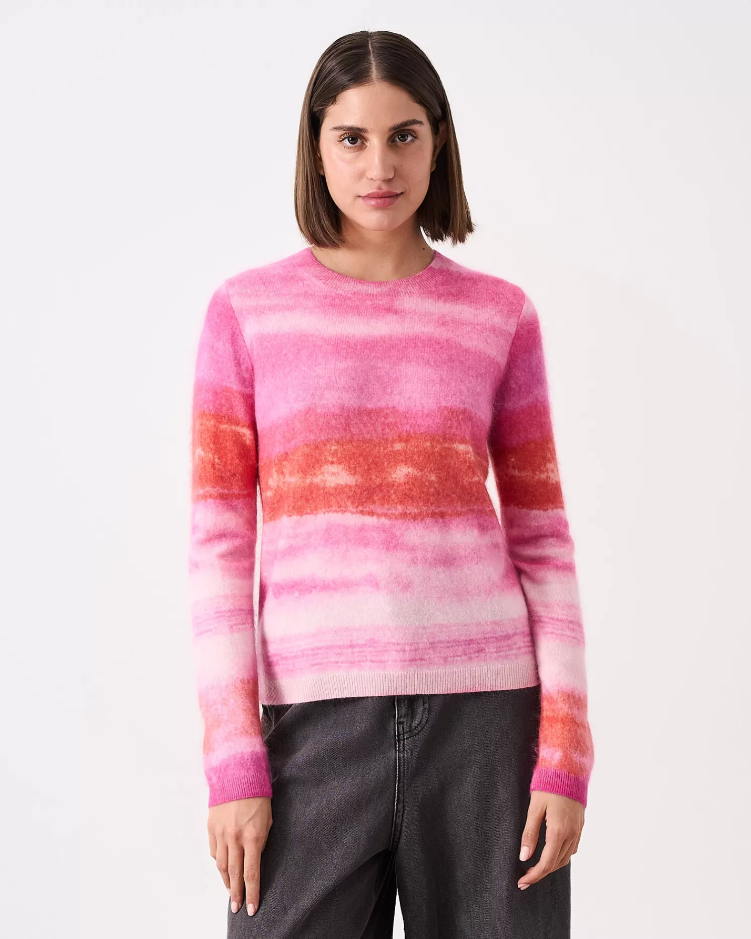 Absolut Cashmere Roise<DAMES Ronde Hals | Geborsteld Kasjmier