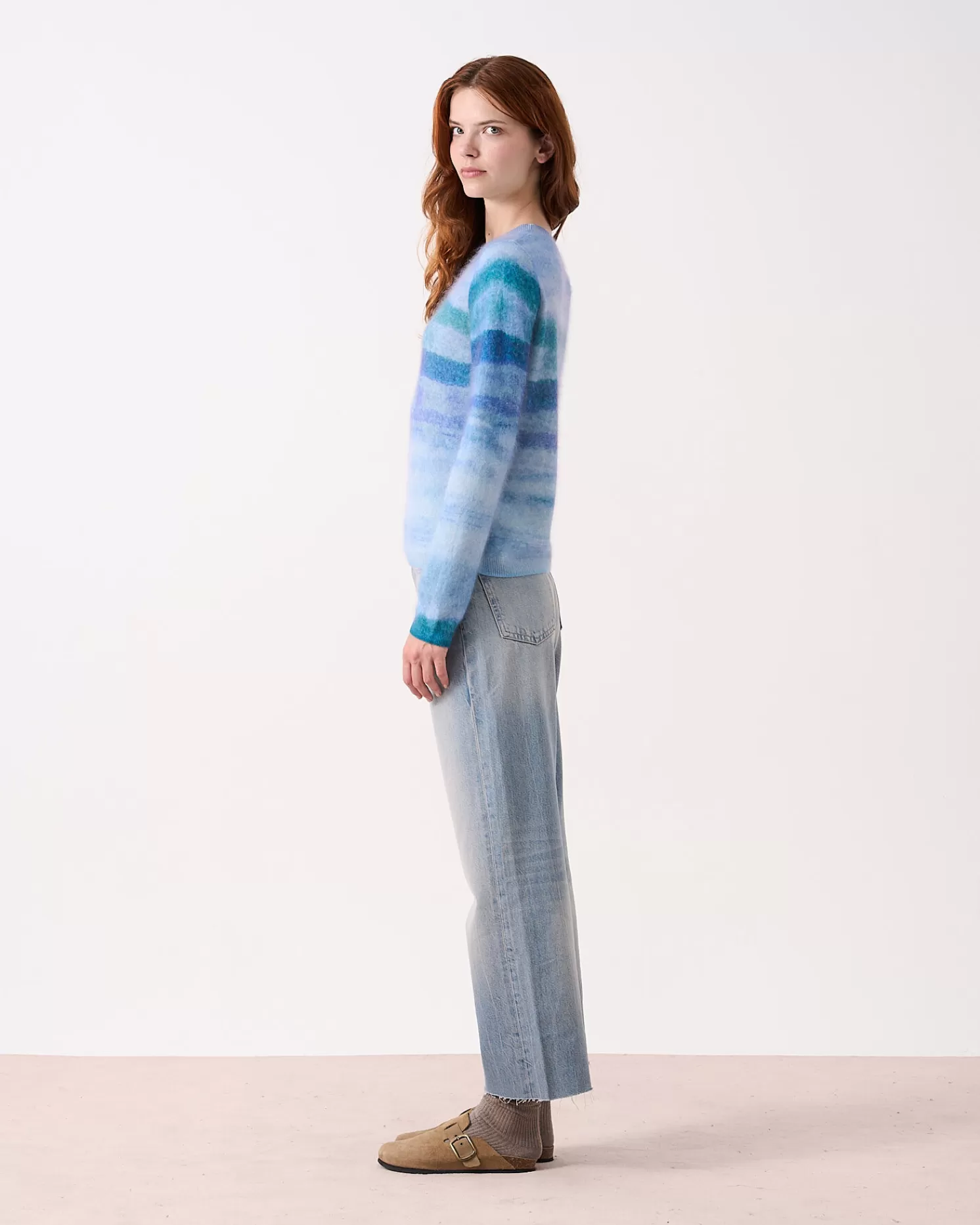 Absolut Cashmere Roise<DAMES Ronde Hals | Geborsteld Kasjmier